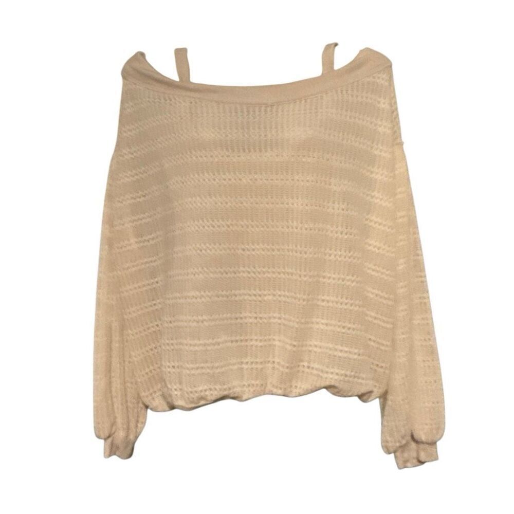 Free People Sheer Knit Long Sleeve Top – US Small – Boho Layered Style